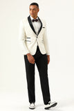 Blanco Jacquard Blazer de Fiesta