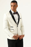 Blanco Jacquard Blazer de Fiesta