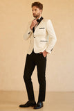 Azul Solapa Redonda Jacquard Blazer de Fiesta