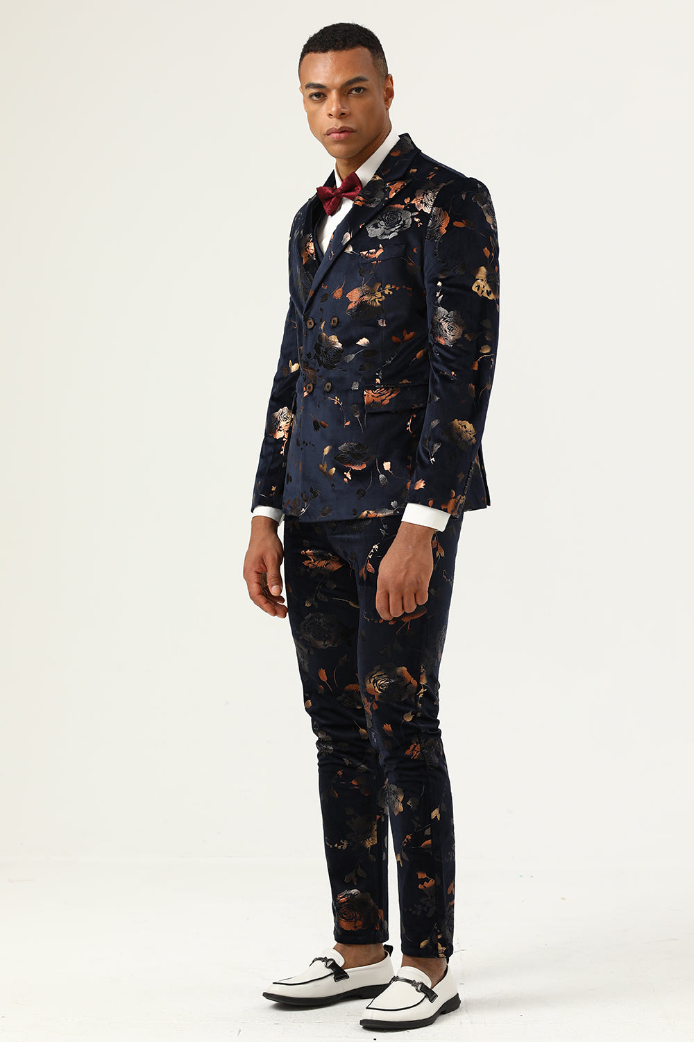 Trajes de Fiesta Solapa de Muescas Negro