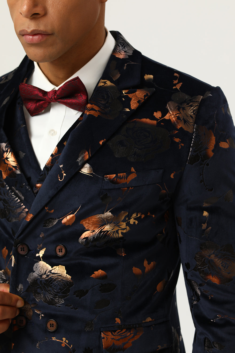 Trajes de Fiesta Solapa de Muescas Negro