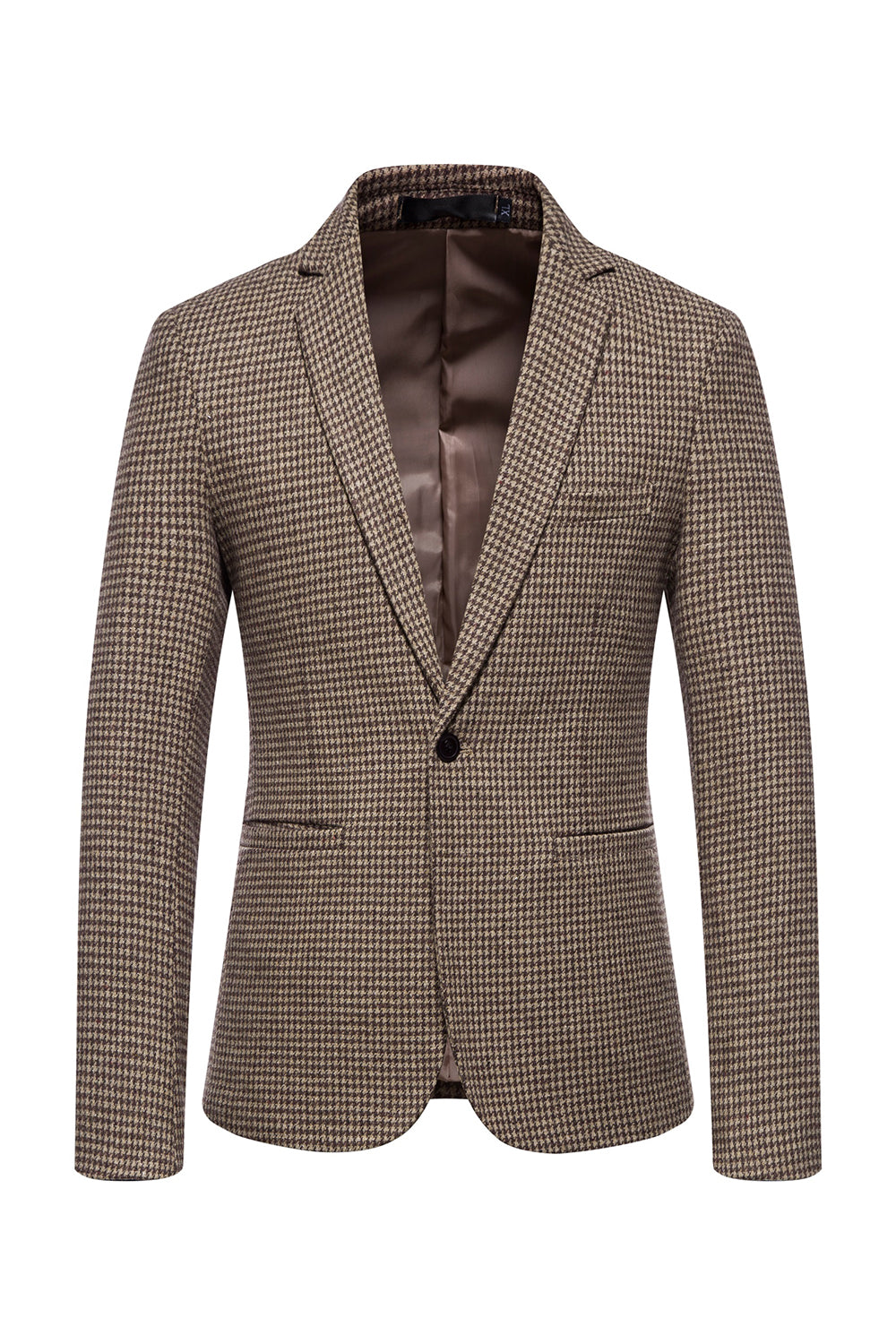 Caqui Blazer Para Hombre A Cuadros