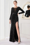 Vestido de noche lentejuelas burdeos