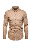 Manga Larga Hombre Camisa de Talla Grande
