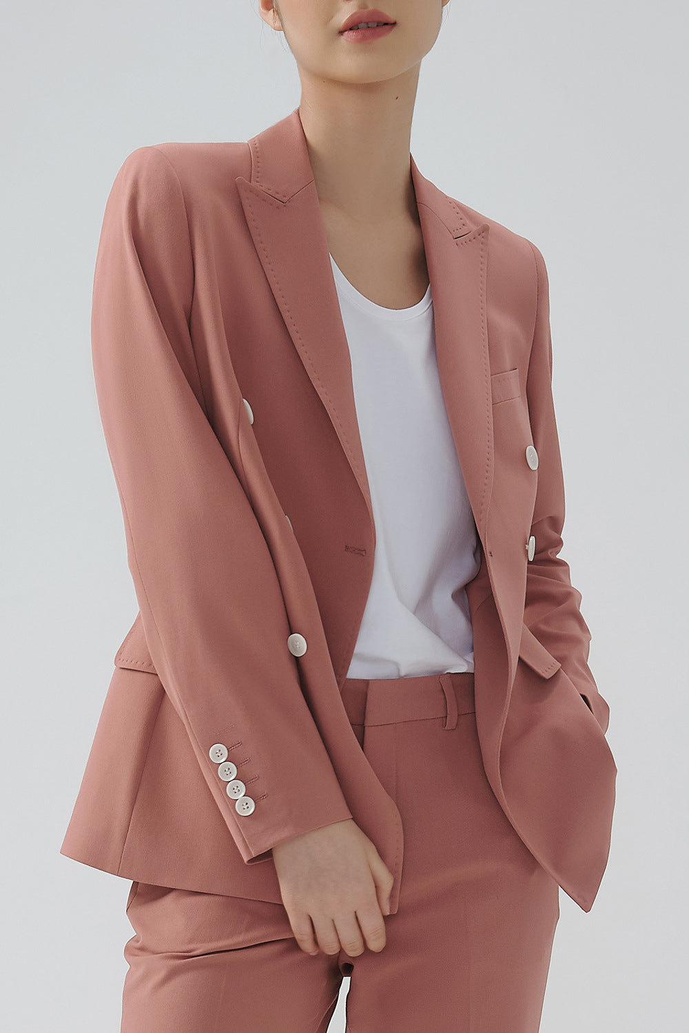 Blazer de Fiesta Negro Doble Pecho Solapa de Pico