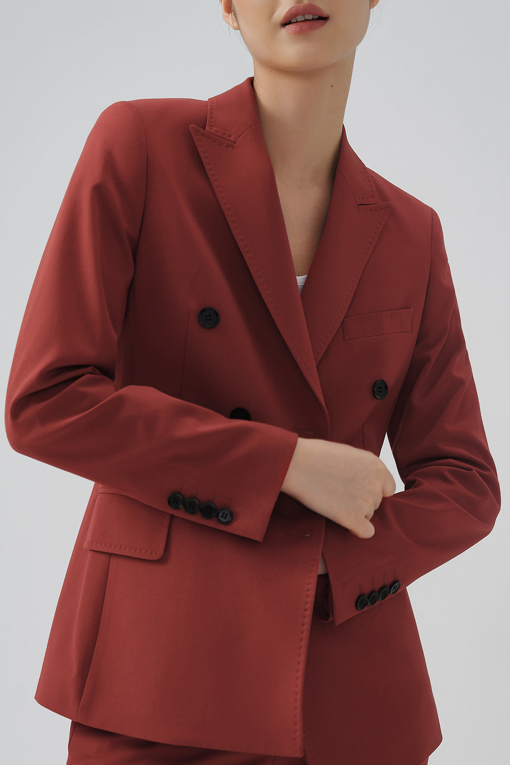 Blazer de Fiesta Negro Doble Pecho Solapa de Pico