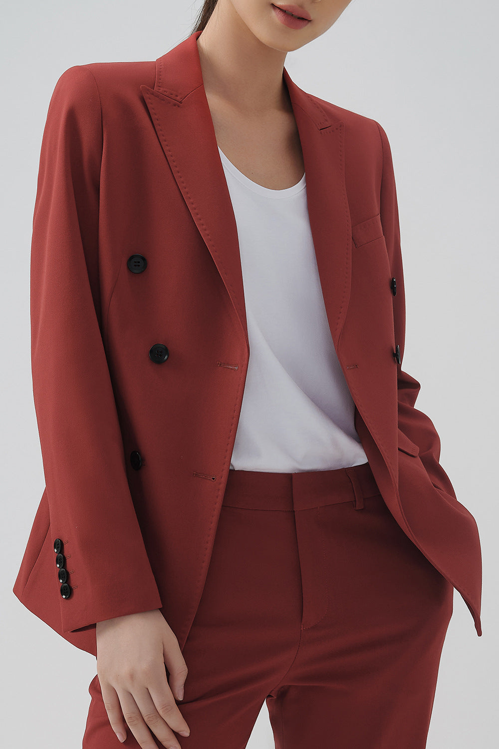 Blazer de Fiesta Negro Doble Pecho Solapa de Pico