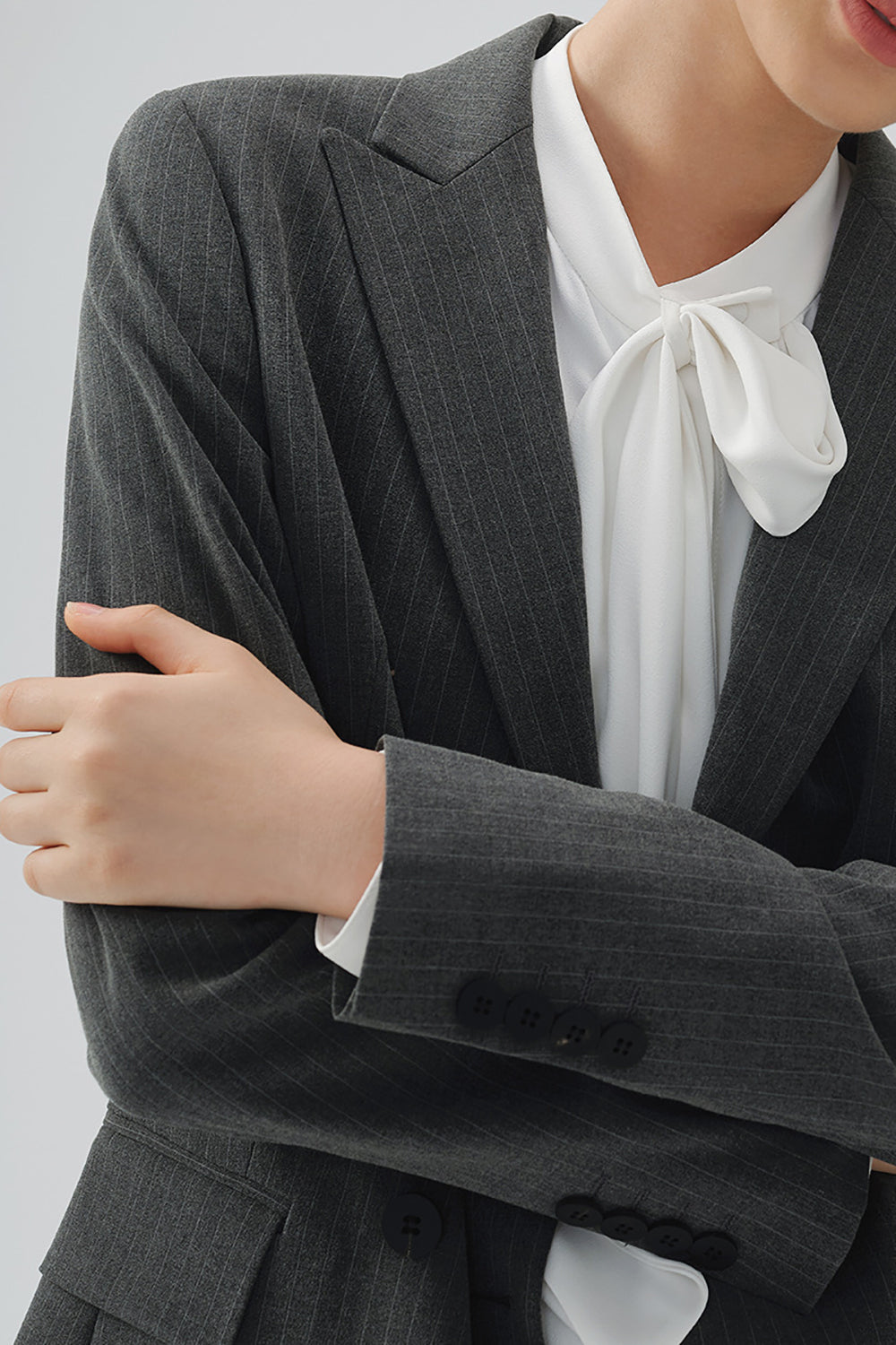 Blazer de Fiesta Doble Pecho Rayas Negro