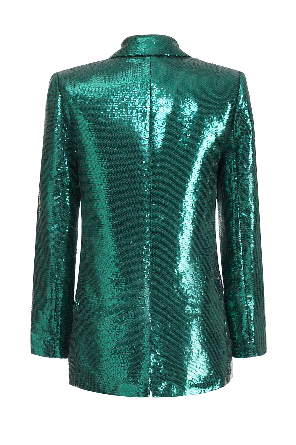 Lentejuelas Verde Oscuro Brillante 2 Piezas Blazer de Mujer con Falda