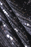 Lentejuelas negras brillantes Blazer de baile de graduación para mujer de doble pecho