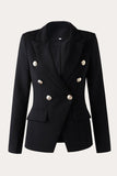 Blazer de fiesta negro de doble pecho Peak Lapel Women