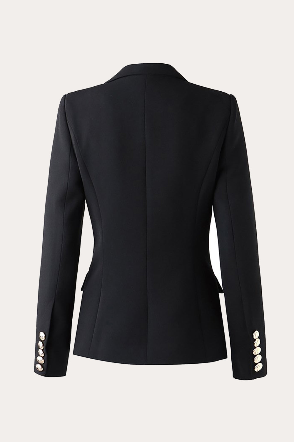 Blazer de fiesta negro de doble pecho Peak Lapel Women