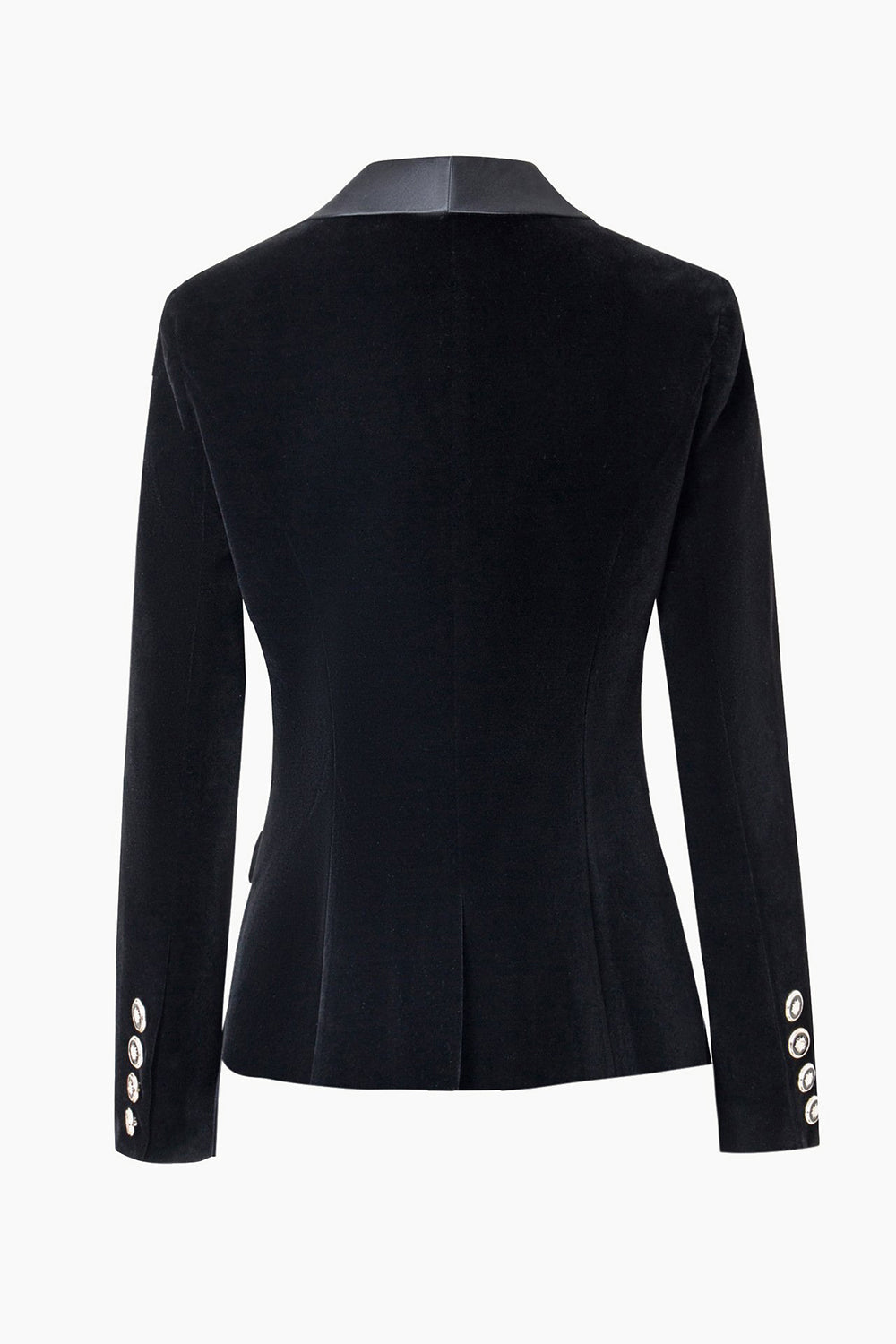 Chalet negro solapa terciopelo mujer blazer