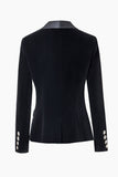 Chalet negro solapa terciopelo mujer blazer