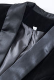 Chalet negro solapa terciopelo mujer blazer