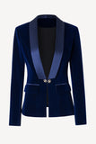 Chalet negro solapa terciopelo mujer blazer