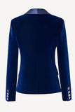 Chalet negro solapa terciopelo mujer blazer