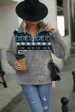 Tops de vellón con cuello alto estampado burdeos