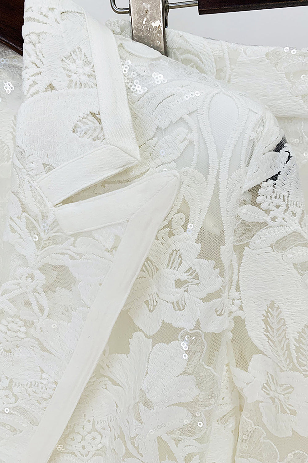 Encaje negro brillante 2 piezas Trajes de fiesta para mujer