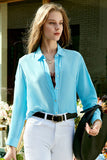 Blusa de Seda Azul