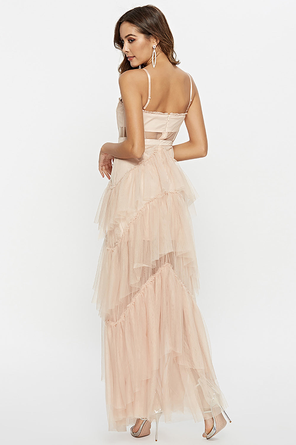 Negro Asimétrico Tul Vestido de Baile