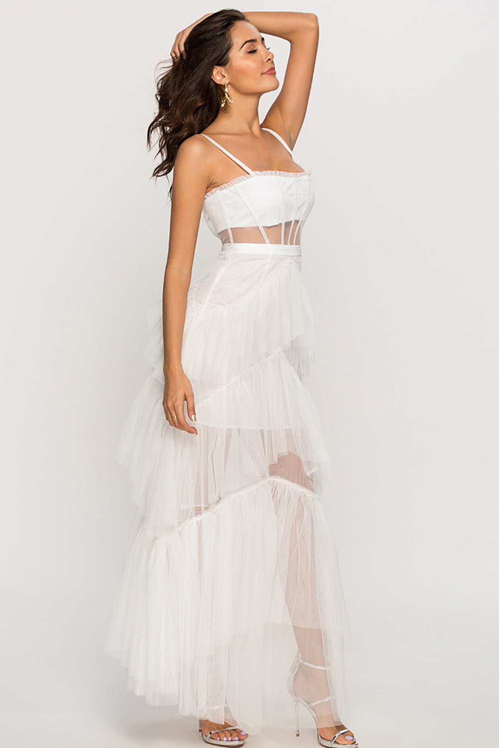 Negro Asimétrico Tul Vestido de Baile
