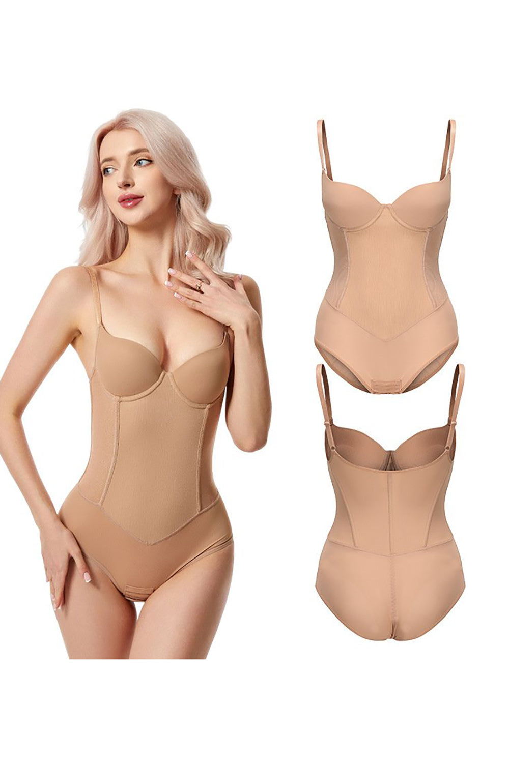 Albaricoque Push Up Cintura Control Abdomen Shapewear