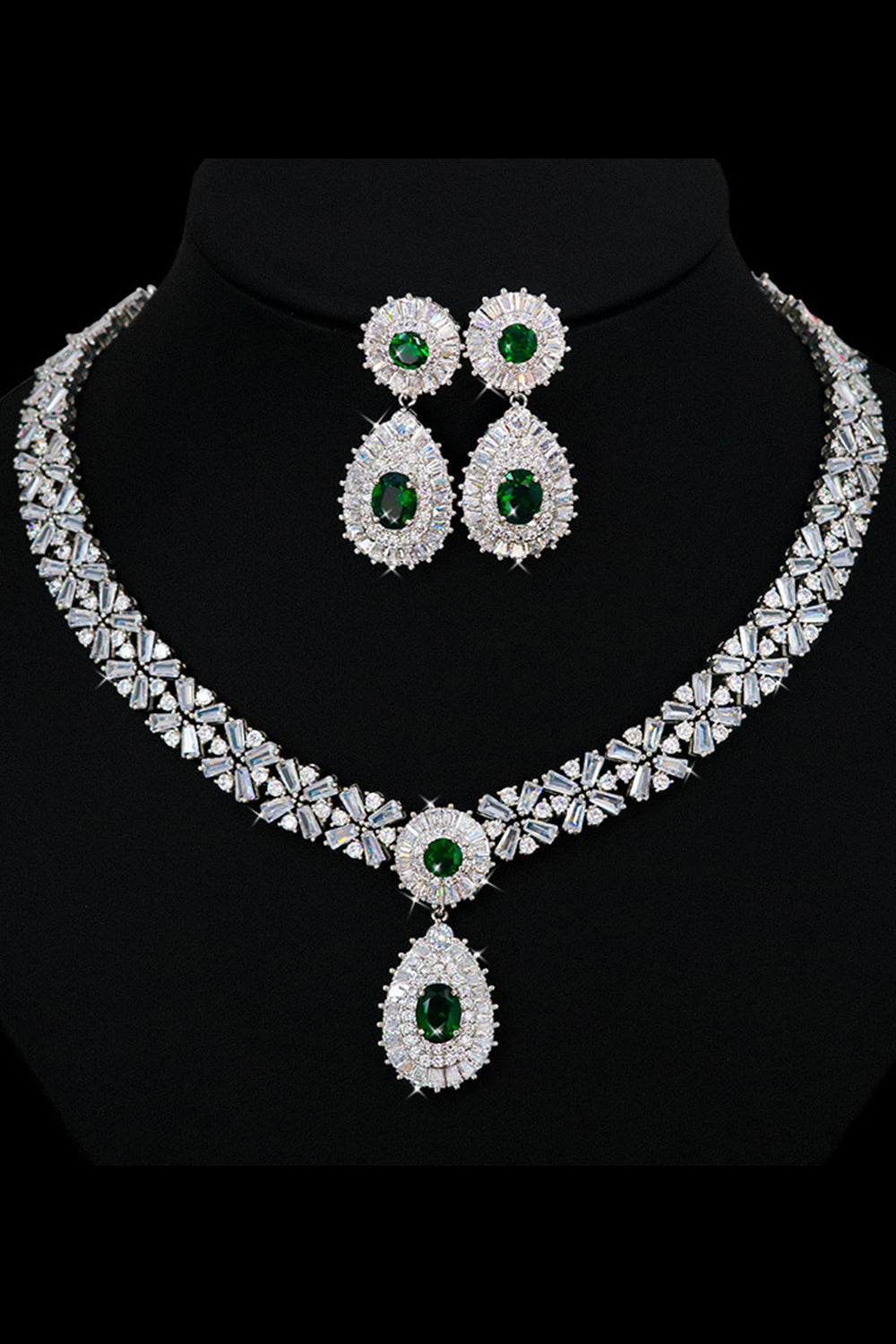 Royal Blue Crystal Collar Pendiente Conjunto de Joyas