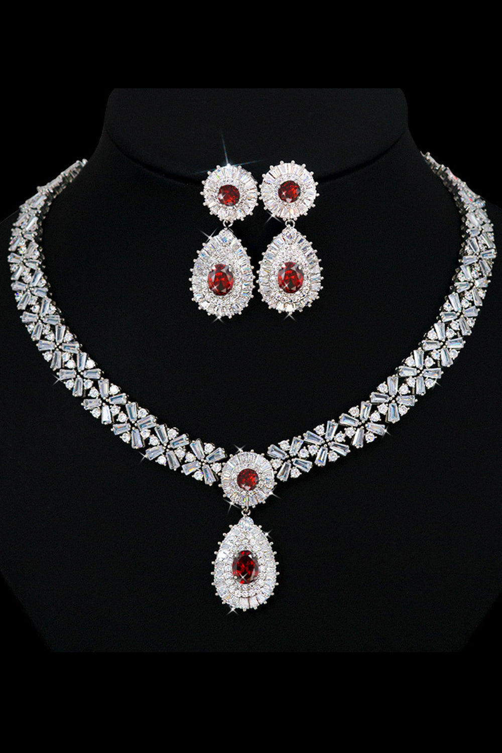 Royal Blue Crystal Collar Pendiente Conjunto de Joyas