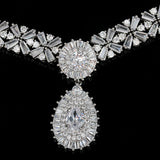 Royal Blue Crystal Collar Pendiente Conjunto de Joyas