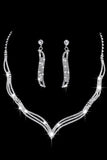 Collar de Cristal de Plata Pendientes Juego de Joyas