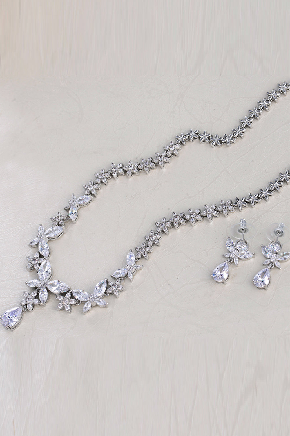 Royal Blue Butterfly Crystal Drop Pendientes Collar Conjunto de Joyas