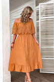 Vestido Boho Naranja Fuera del Hombre
