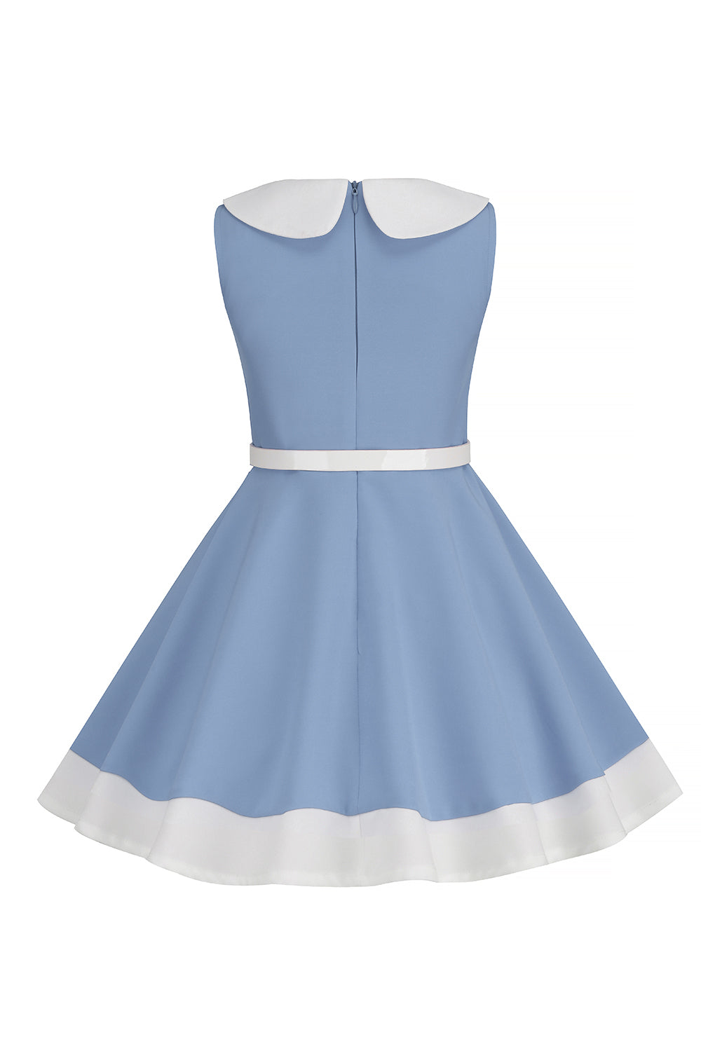 Negro Cuello Redondo Sin Mangas Niña Vestido Años 50