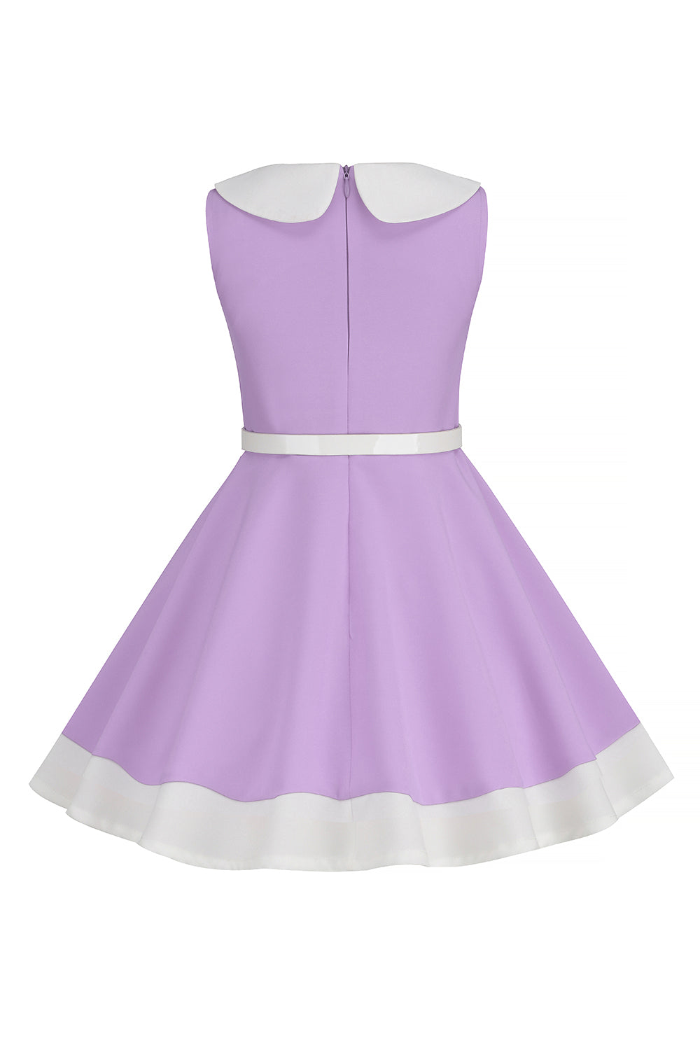 Negro Cuello Redondo Sin Mangas Niña Vestido Años 50