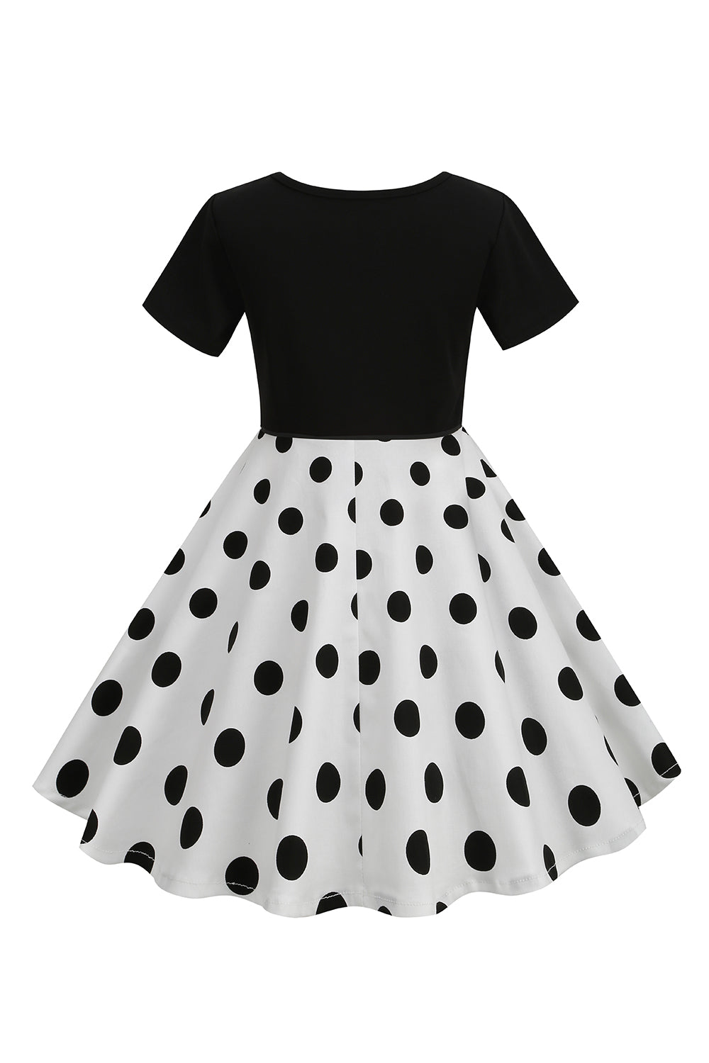 Vestido de Niña Mangas Cortas Lunares Blanco