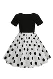 Vestido de Niña Mangas Cortas Lunares Blanco
