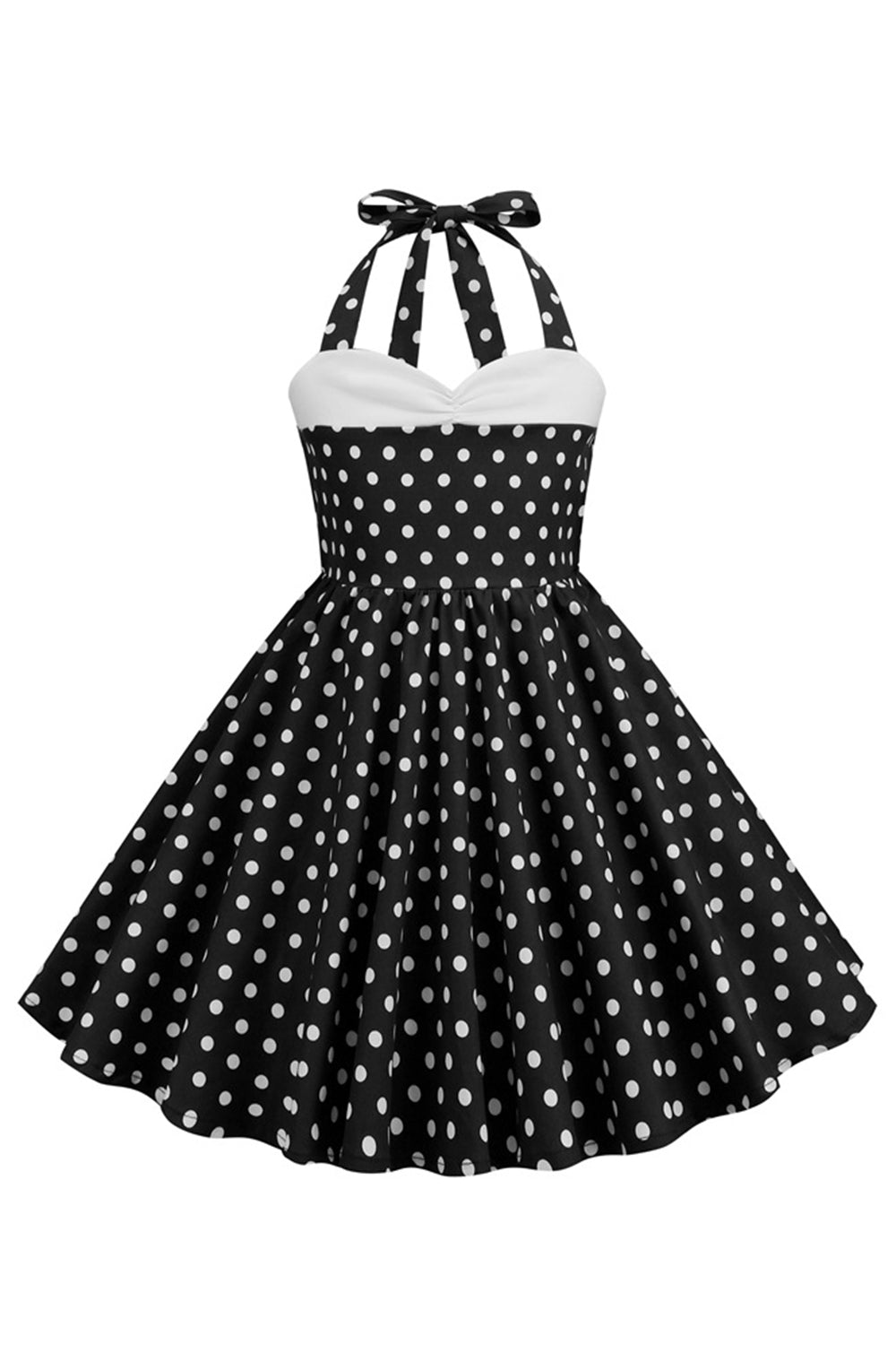 Rojo Halter Lunares Niña Vestido Años 50