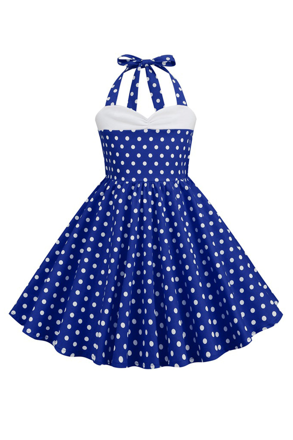 Rojo Halter Lunares Niña Vestido Años 50