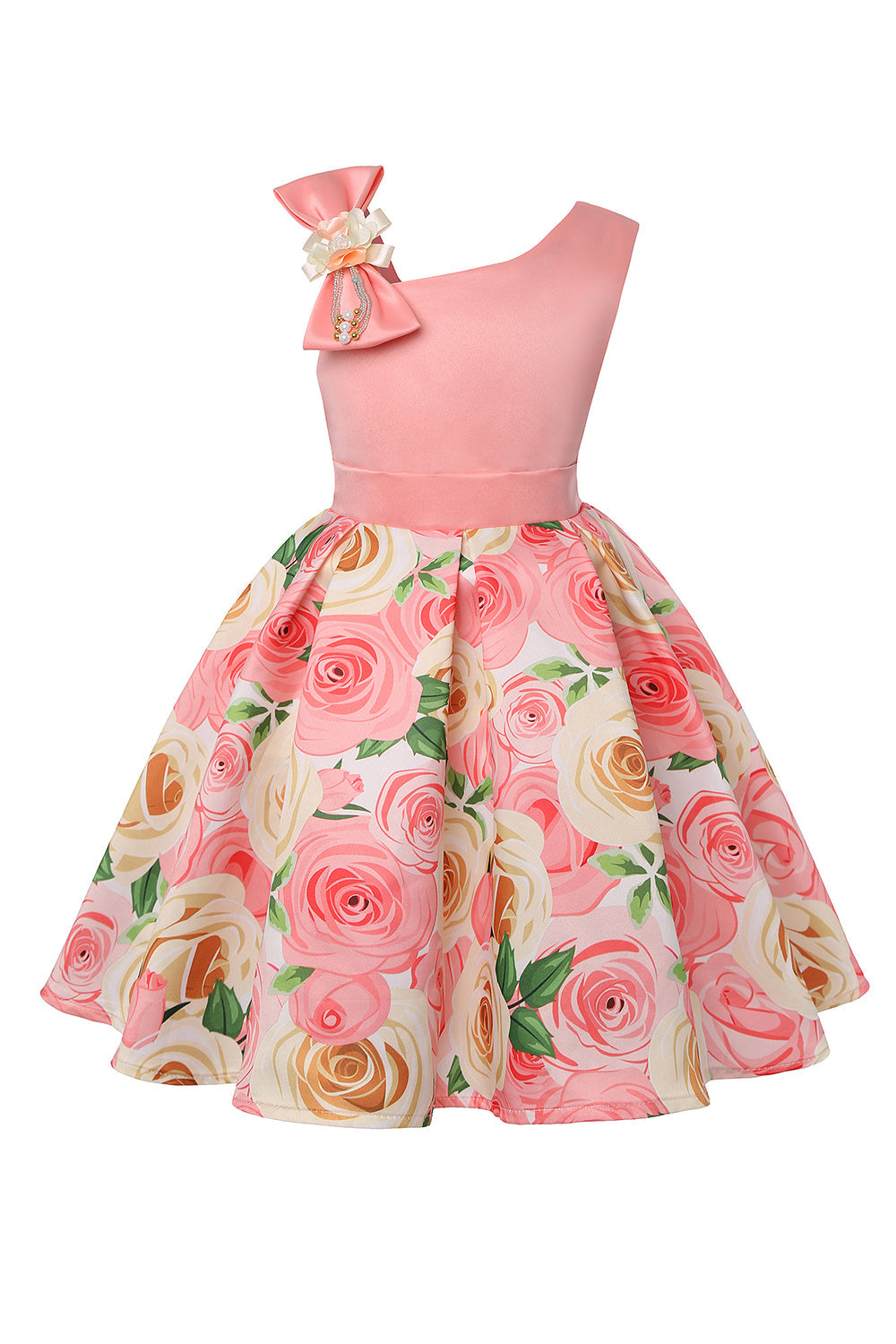 Niña Vestido de Fiesta Sin Mangas Púrpura Floral