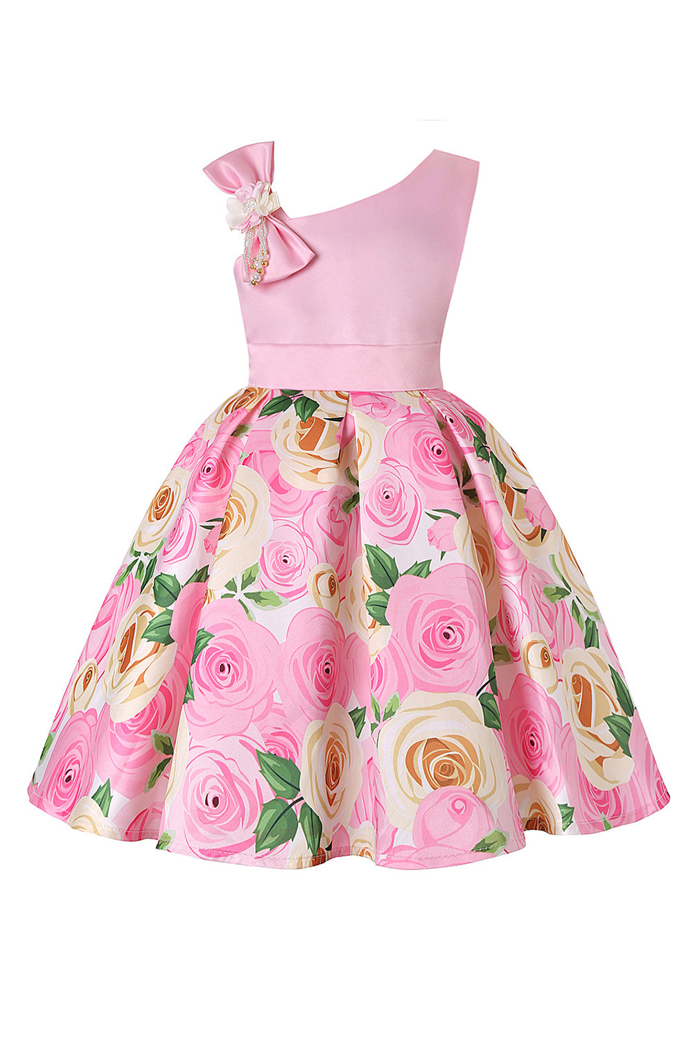 Niña Vestido de Fiesta Sin Mangas Púrpura Floral