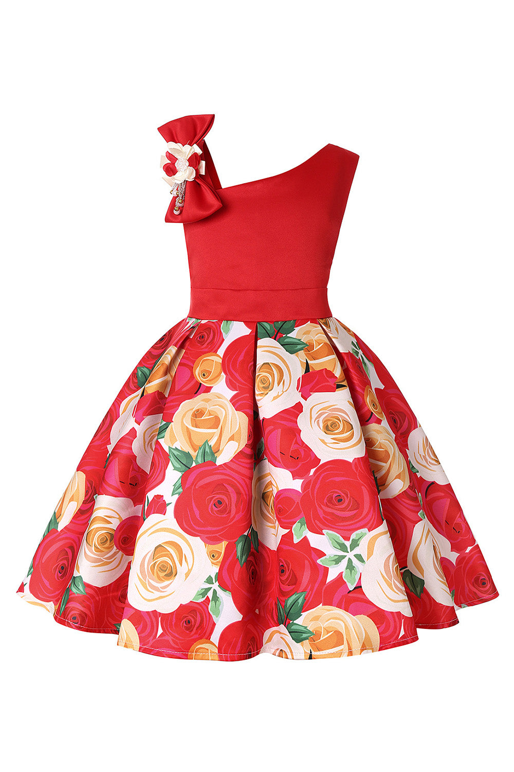 Niña Vestido de Fiesta Sin Mangas Púrpura Floral