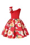Niña Vestido de Fiesta Sin Mangas Púrpura Floral