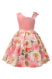 Niña Vestido de Fiesta Sin Mangas Púrpura Floral
