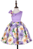 Niña Vestido de Fiesta Sin Mangas Púrpura Floral