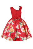 Niña Vestido de Fiesta Sin Mangas Púrpura Floral