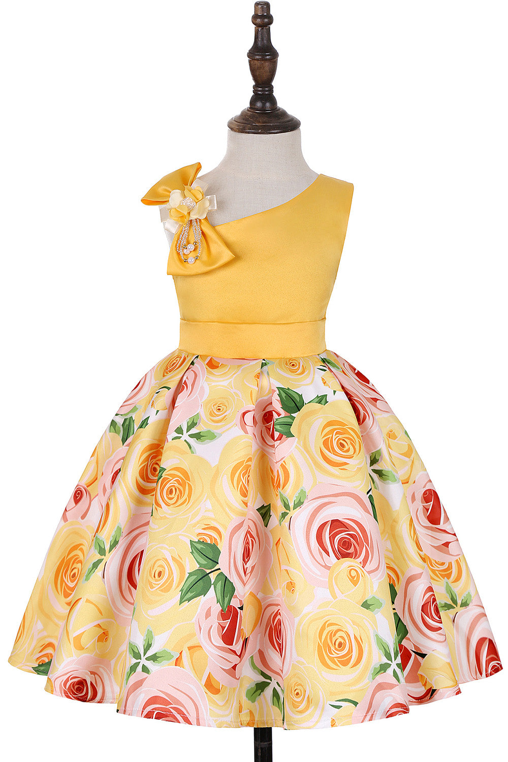 Niña Vestido de Fiesta Sin Mangas Púrpura Floral