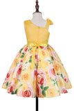 Niña Vestido de Fiesta Sin Mangas Púrpura Floral