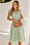 Vestido de Verano Blanco Cuello en V Midi