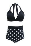 Bañador Negro Lunares Halter